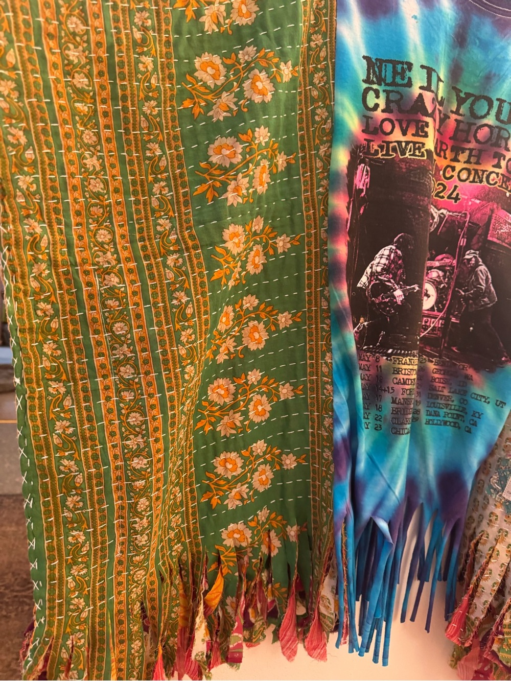 NEIL YOUNG Artisan Made Upcycle BAND T PONCHO SIZE INCLUSIVE Granny D Original - Picture 6 of 9